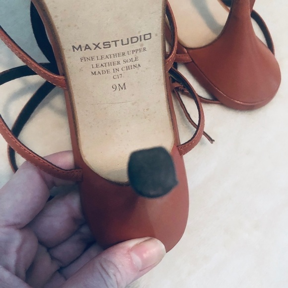 Orange Heels Max Studio Semel Sandals - Picture 7 of 8
